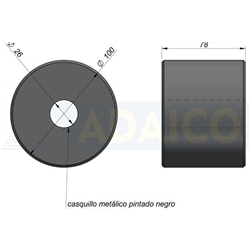 Batente de Rolo 80xø100 c/bocal - 0102001