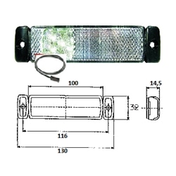 Refletor Led Led Branco cabo 0,5m c/conector 9/36 V - 0602001