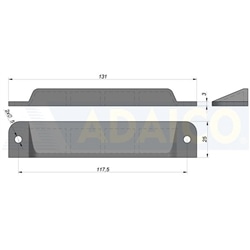 Terminal Plástico p/perfil COMBI 131 x 25 - 0114003