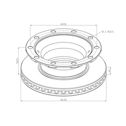 Discos de Travão Ecoplus BPW ø430 x 159,5 x 45 - 0803001