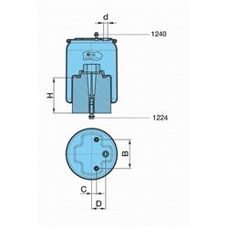 Fole de Suspensão Pneumático Tipo: 30 c/parafuso central - 1002001