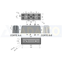 Batente de Borracha 245 x 80 x 90 - 0102002