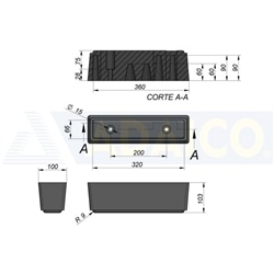 Batente de Borracha 360 x 100 x 105 - 0102003